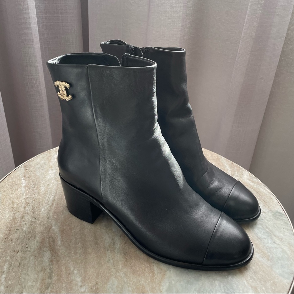CHANEL Calfskin Ankle Boots